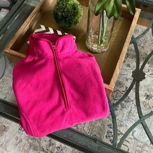 EUC SIZE XS FUSCHIA LANDS END 1/4 ZIP FLEECE PULLOVER
